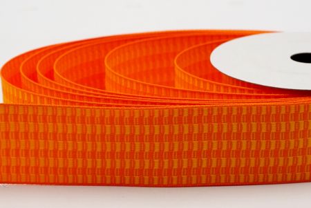Πορτοκαλί κορδέλα με μοναδικό καρό σχέδιο_K1750-361